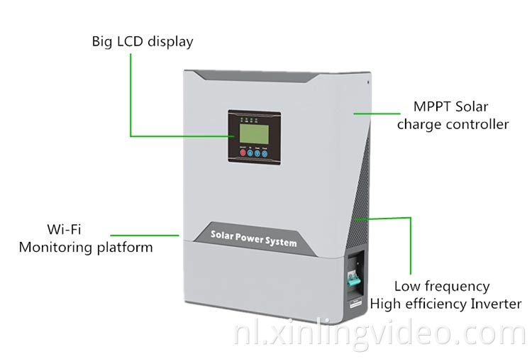 5KW hoge kwaliteit off gird pure sinus golflader hybride zonne -omvormer vermogensvermindering inverter